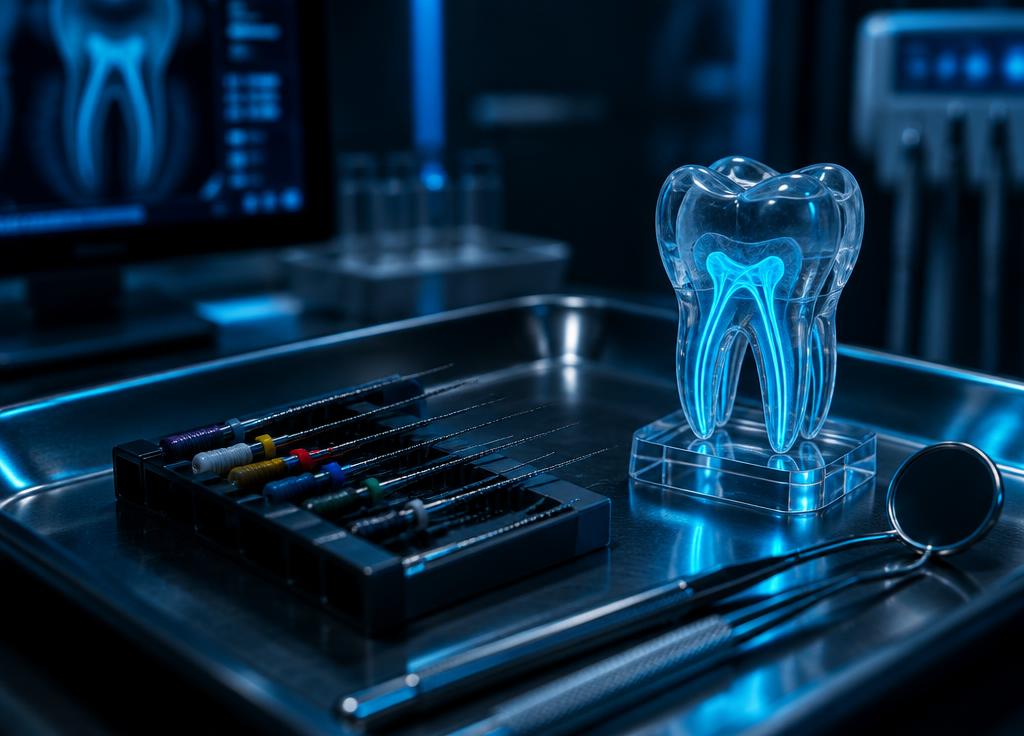 Dentista realizando tratamento de canal