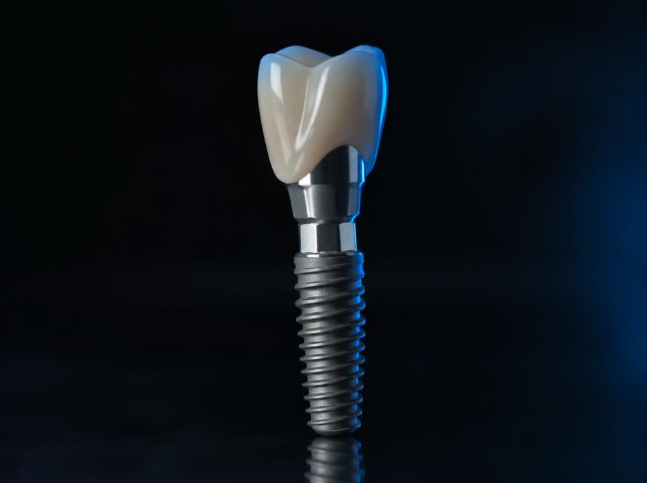Modelo de implante dentário de titânio
